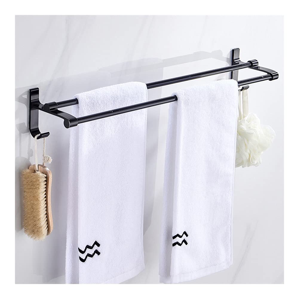 Rail de serviette en aluminium mat noir 60cm au design épuré