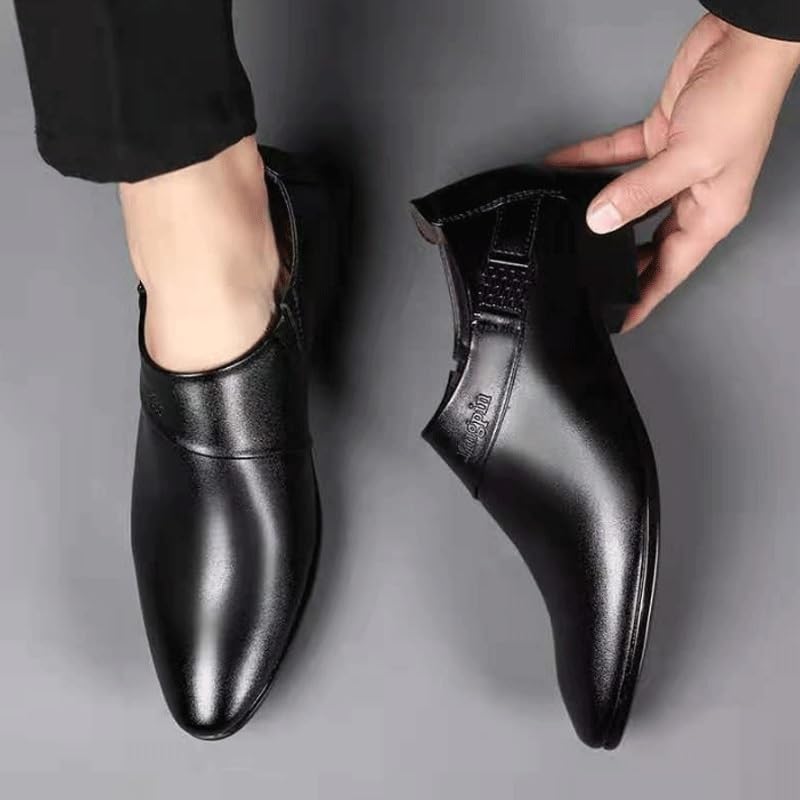 Men's Leather Platform Oxfords Mens Business Casual Loafers Patent Leather Formal Oxford Slip On Dress Shoes3