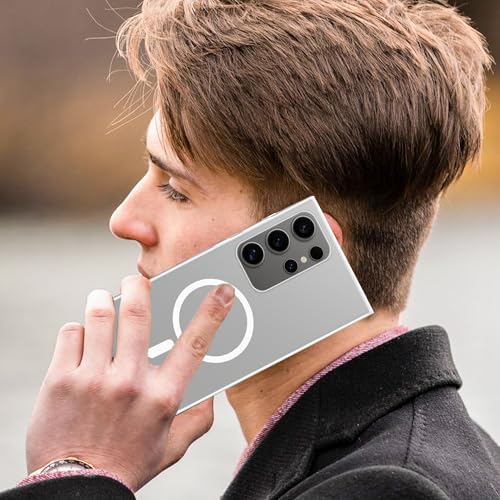 Image of amazon basics Luxury Paper Thin Case Cover for Samsung Galaxy S24 Ultra 5G 5G | Matte Finish | Compatible with magsafe | (White, Samsung Galaxy S24 Ultra 5G 5G)