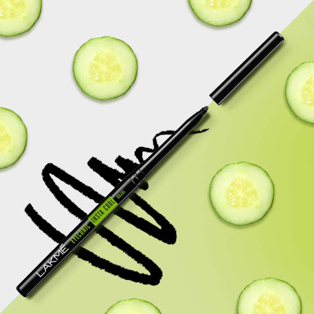 LAKMÉ Eyeconic Insta Cool Kajal, Black, Matte Finish Cooling Kohl Liner with Cucumber, Twist Up Pencil, 0.35 g & Absolute Perfect Radiance Brightening Day Cream 50g - Image 4 thumbnail