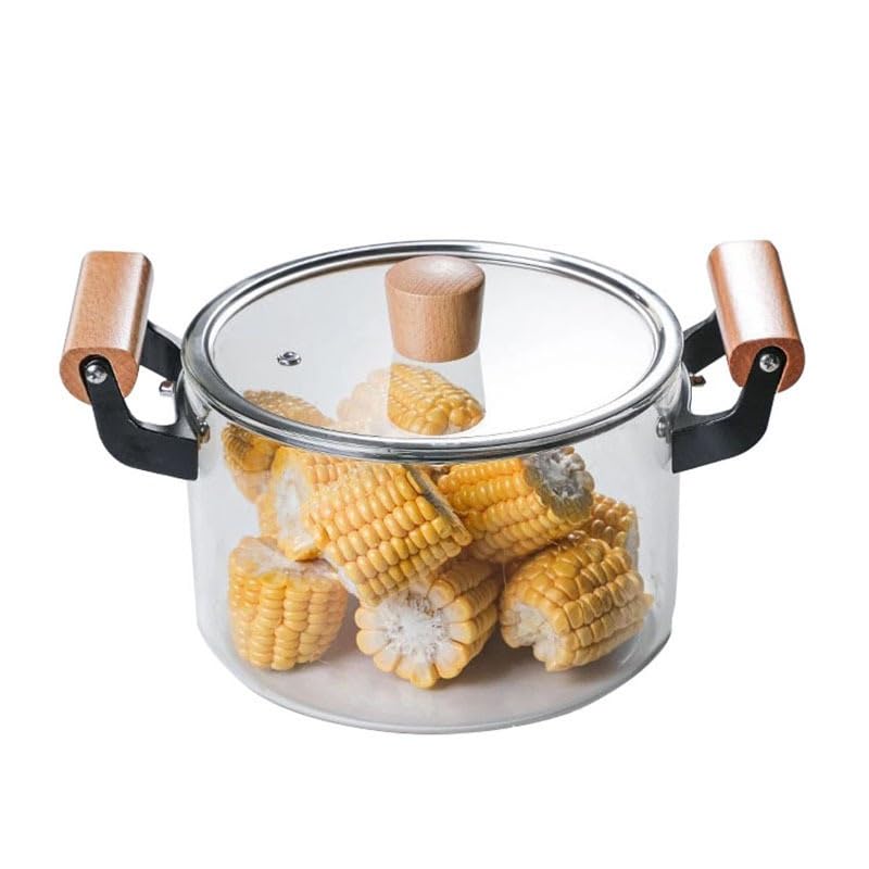 Olla de vidrio WBDWWTD de 2.5L para evitar que la comida se pegue y cocinar sano
