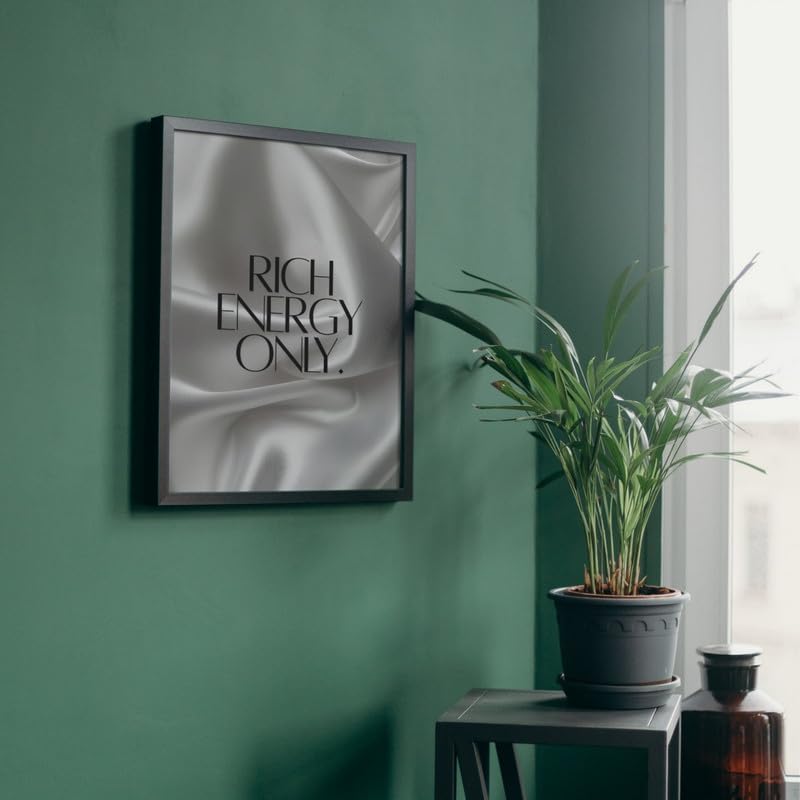Image of Wall Framed Posters | 8x12 inch size | Motivational Quotes Posters |Rich Energy Motivational Photo Frame - Inspirational Wall Decor for Home, Office & Study Room