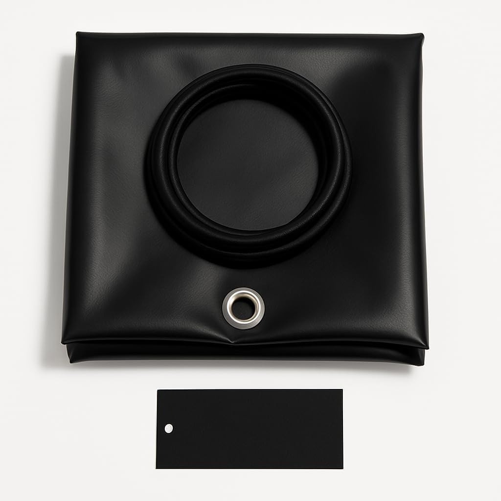Lona de remolque NLC 1310-128 x 92 x 10 cm, PVC 640 g/m², funda de alta resistencia con ojales y Sandow. Fabricado en Francia. (Negro 9005)