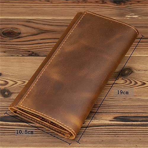 Vintage Men's Long Wallet Men Genuine Leather Clutch Wallets Purses Multi-Card Retro Card Holder2