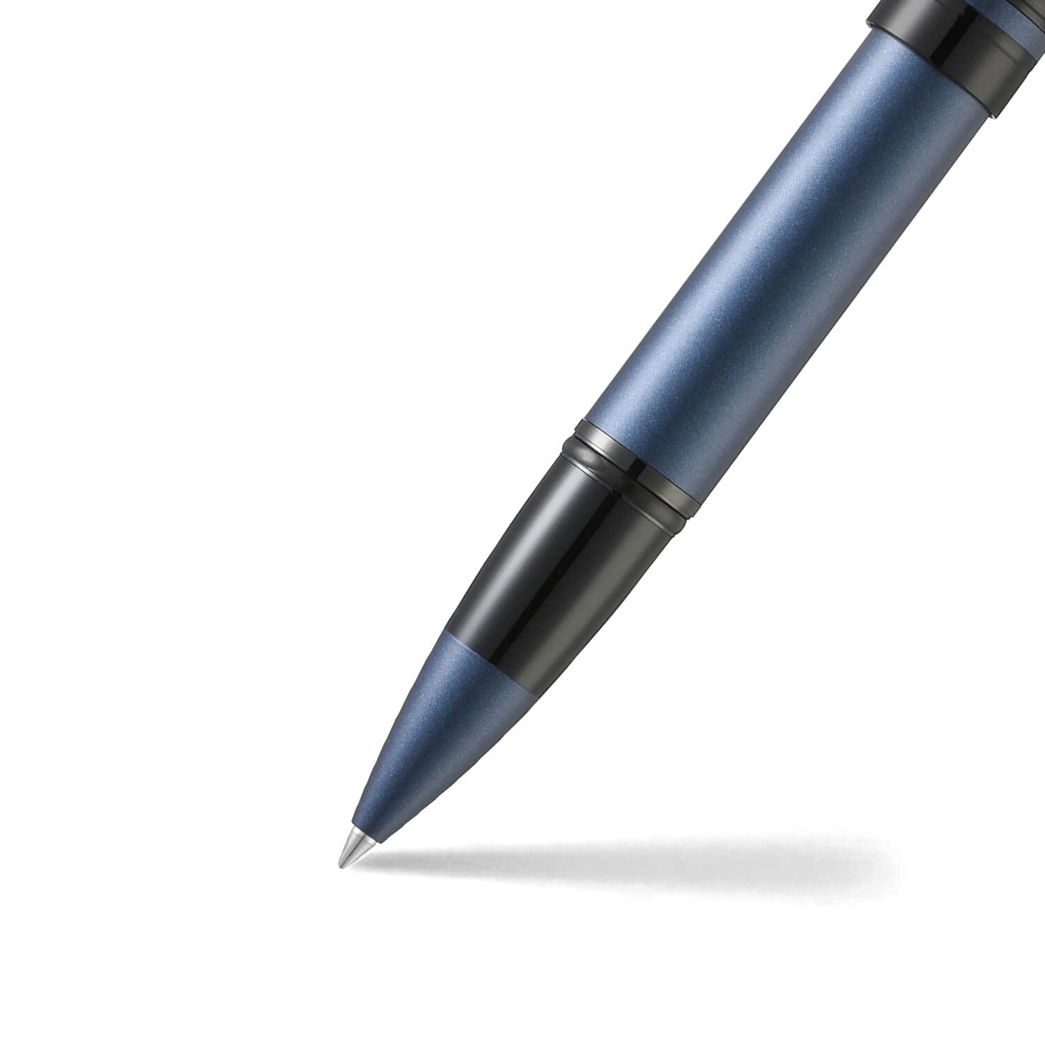 Sheaffer Icon - Penna a sfera con finitura metallica blu e accessori in PVD nero lucido, E1911051