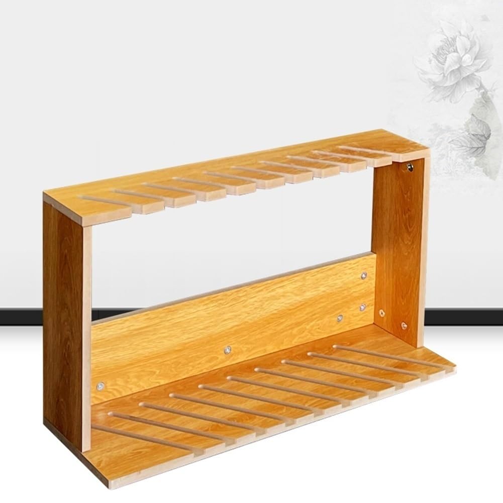 Présentoir de sol en bois naturel haut de gamme double couche 71cm