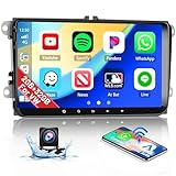 🚗【GPS Navigation & WiFi Modul】Autoradio mit Bildschirm für VW unterstützt WiFi-Verbindung, so können Sie Online-Karten nach WiFi-Verbindung verwenden. Sie müssen Karten in HERE WE GO App herunterladen, wenn Sie Offline-Karten verwenden möchten.