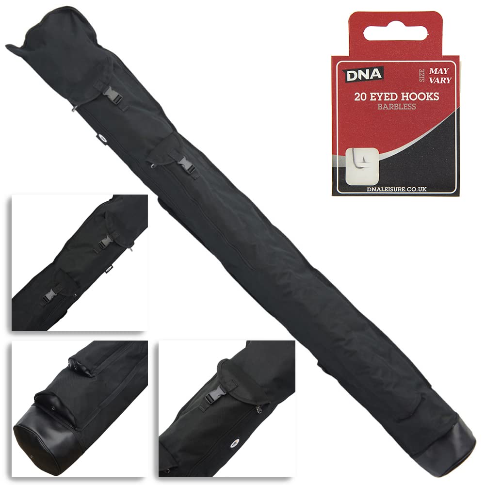 NGT Match Coarse Fishing Black Rod Holdall Accessory Carryall 187cm + 20 eyed DNA Hooks