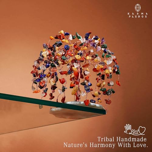 image for KARMAPLEDGE 7 Chakra Healing Crystal Tree of Life, Home and Office Des