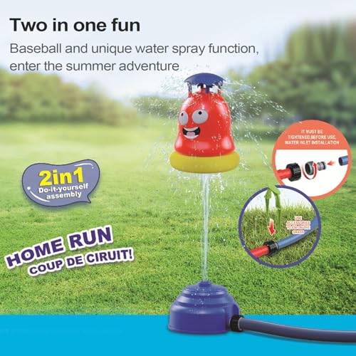 Juego de agua de béisbol 2 en 1 con aspersor dinámico para refrescar el hogar 2