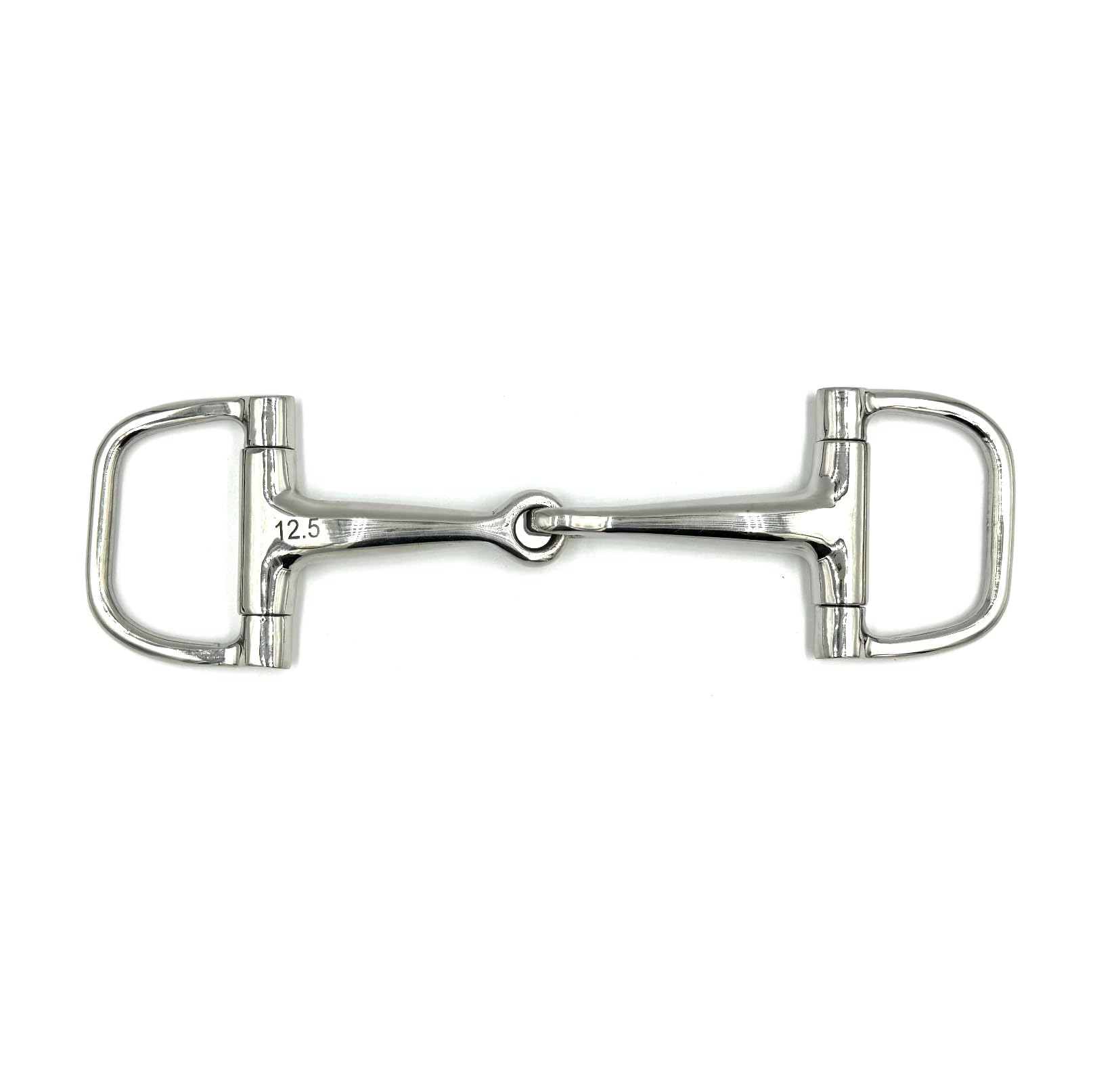 Equine Smile ES0106 D-Ring D-Button Bit Simple Broken Stainless Steel 16 mm (14.5 cm), silver