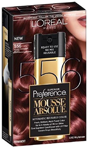 L'Oreal Paris Superior Preference Mousse Absolue Automatic Reusable Color, Medium Mahogany Brown [556] 3.2 oz (Pack of 2)