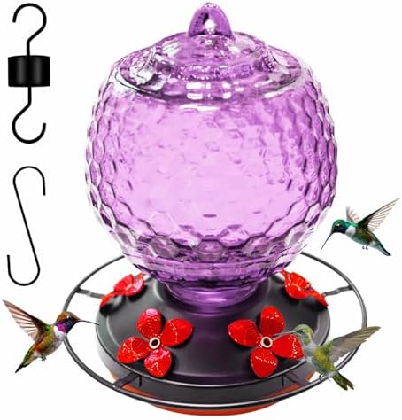 best bird feeders for purple martins that will surprise you 8 Glass Hummingbirds Feeder for Outdoors Hanging,25 OZ Humming Birds Feeder for Outside,Hummingbird Gifts(Purple)