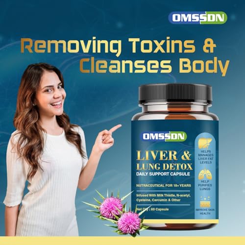 Image of Liver Detox Supplement & Lung Detox Daily Support With Milk Thistle and Curcumin For Fatty liver 60 Capsules (Pack of 2)