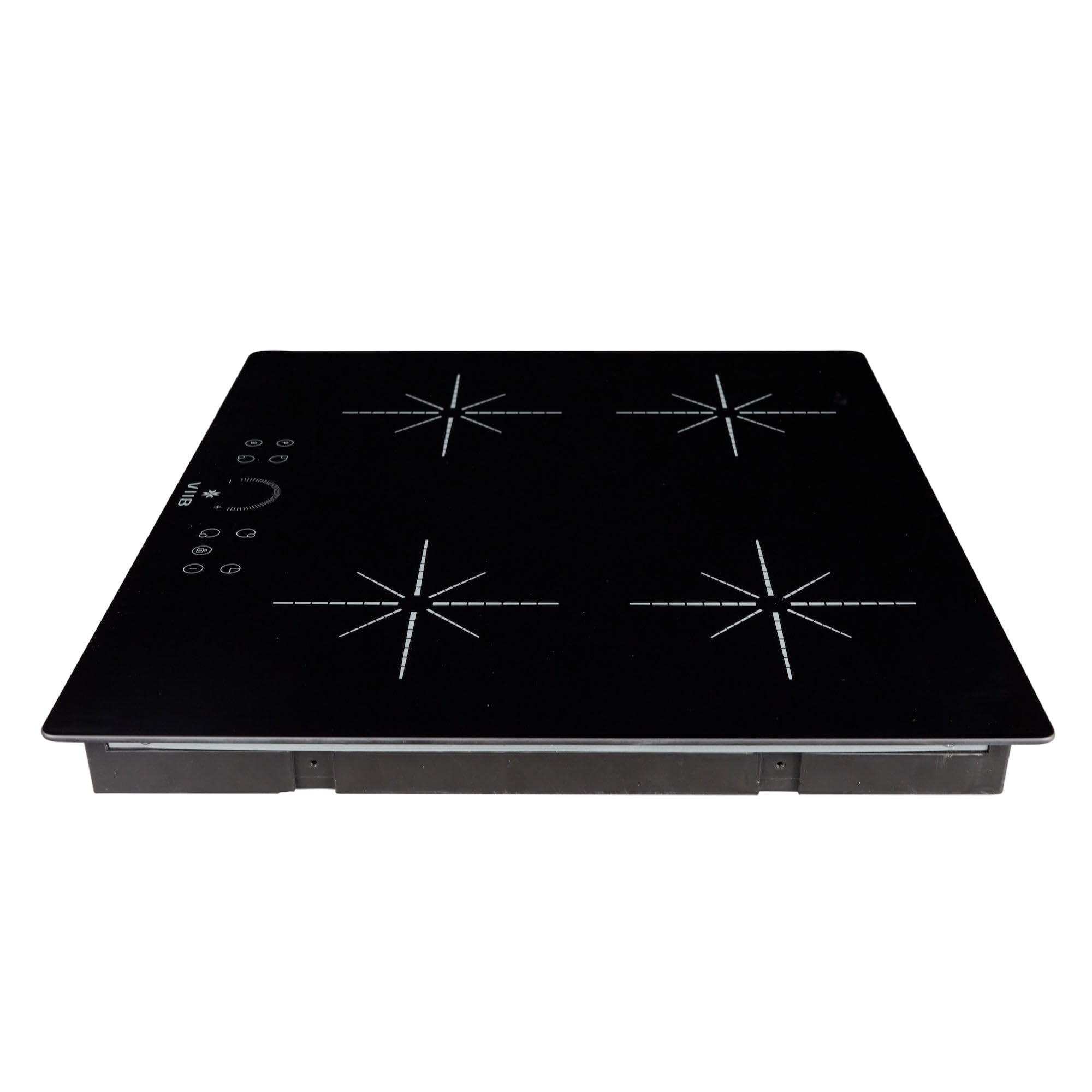 VIIB Induction Hob 60cm, 4 Zone Electric Cooktop, 7000W Built-In Hob, Hardwired Installation (No Plug), Touch Control, Booster, Timer, Child Lock, Auto Shut-Off, Black Glass – Star Burst Zone Design — view 4