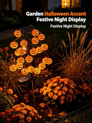 ChayWillow Solar Halloween Pumpkin Tree Stake Lights Outdoor - image 7