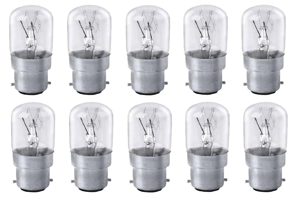 Luxsa Lighting Pack of 10 Pygmy 15w bc B22 Clear Sign Appliance Sewing Fridge Freezer Lava Lamp 60 Lumen 2800k Glass Warm White Bayonet Cap