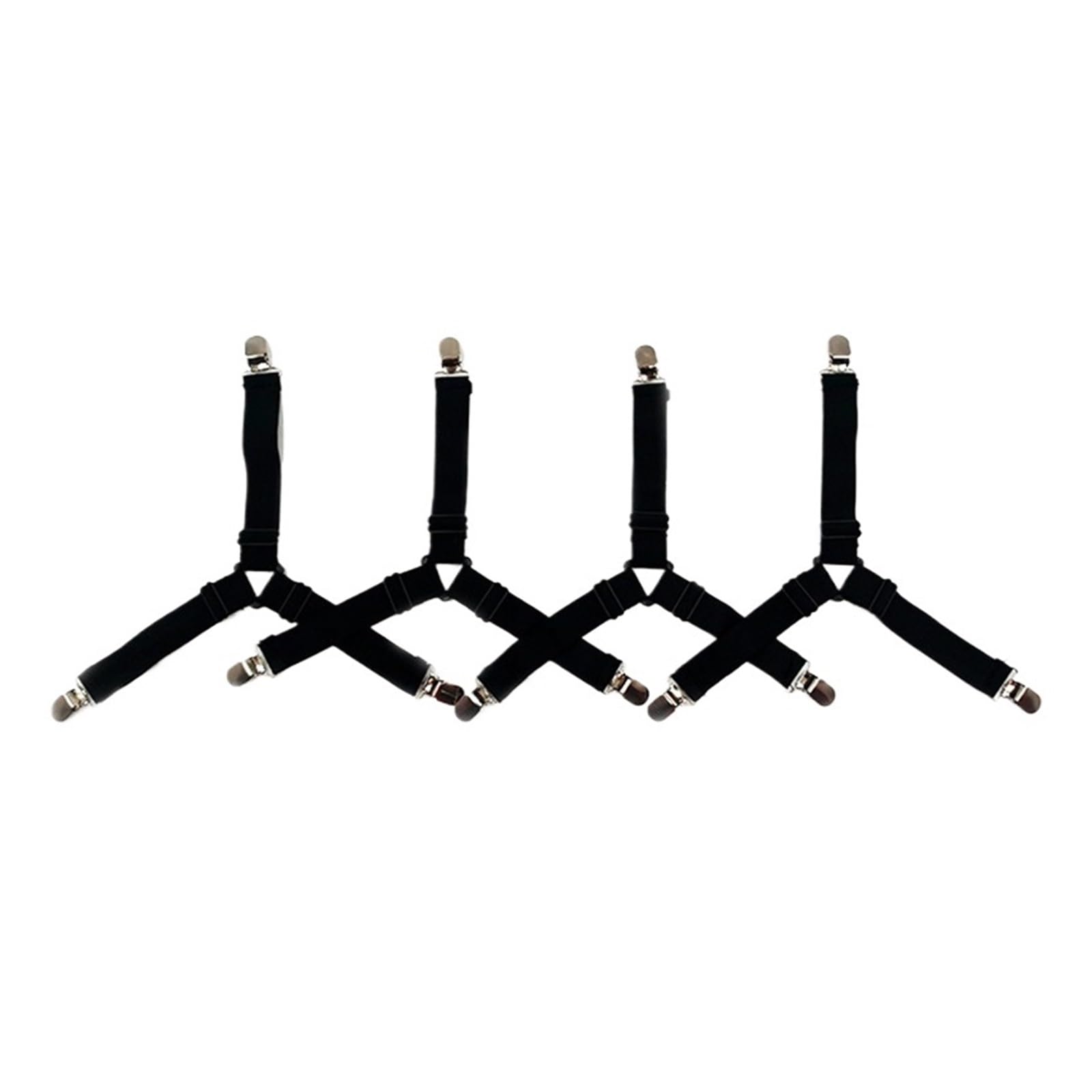 PFMSAAF bed sheet clips 4pcs Bed Sheet Clip Elastic Straps Adjustable Fasteners Holder Gadgets For Home Organizer Mattress Cover Clips for bed(Black)