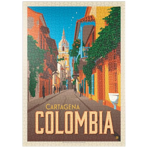MyPuzzle Colombie : Cartagena, Affiche Vintage - Premium 1000 Pièces Puzzle - Collection spéciale MyPuzzle de Anderson Design Group