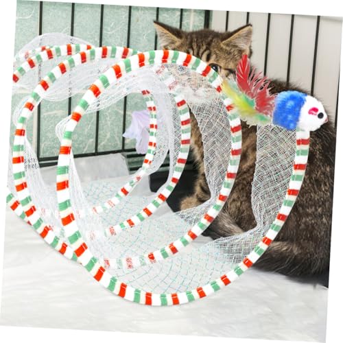 Túnel para gatos interactivo con manta suave plegable para entretenimiento 6