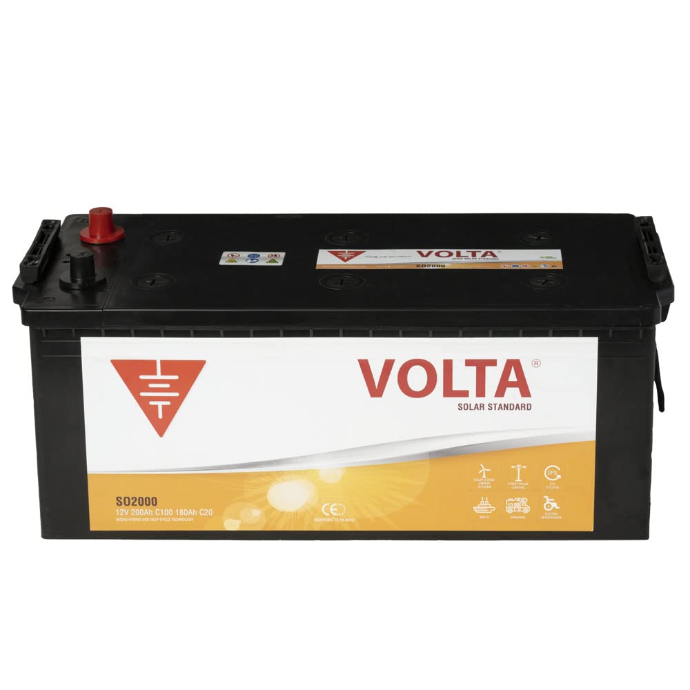 Bateria Solar 200Ah C100 - Borne +Izq- Medidas Largo 513 x Ancho 223 x Alto 223 mm con 2 años de Garantía - Fabricación Europea.