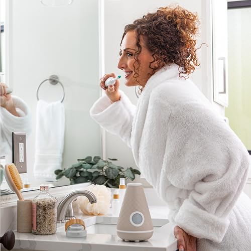 Image of TAO Clean UV Sanitizing Sonic Toothbrush and Cleaning Station, Electric Toothbrush, Dual Speed Setting, Sandstone