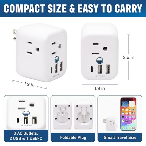 image for Cruise On Cruise Approved Power Strip Foldable, Non Surge Protector Tr