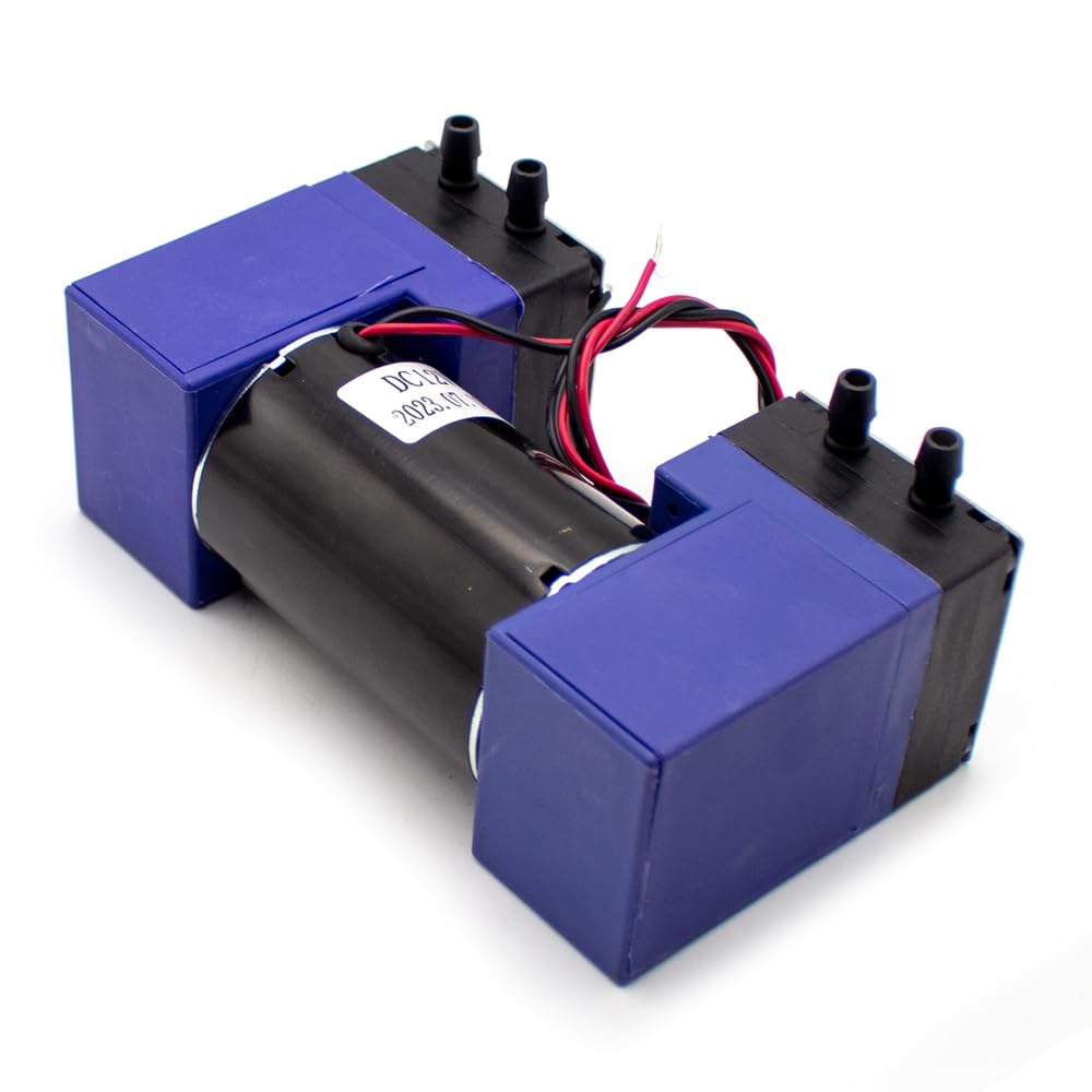 Toplionace Pompa a Vuoto Micro Doppia Testa, Mini Pompa a Diaframma 25W 12V 24V 220V Pompa Elettrica Silenziosa Piccola Pompa ad Aria Medica, 15L/min (24V)