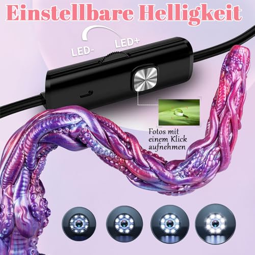 50cm Extra Lang Tentakel Anal Dildo mit Saugnapf & Endoskopfunktion Fantasie Silikon Monster Dildos Realistisch Analdildo G-Punkt Prostata Stimulation Sexspielzeug Analplug für Männer Frauen Anfänger