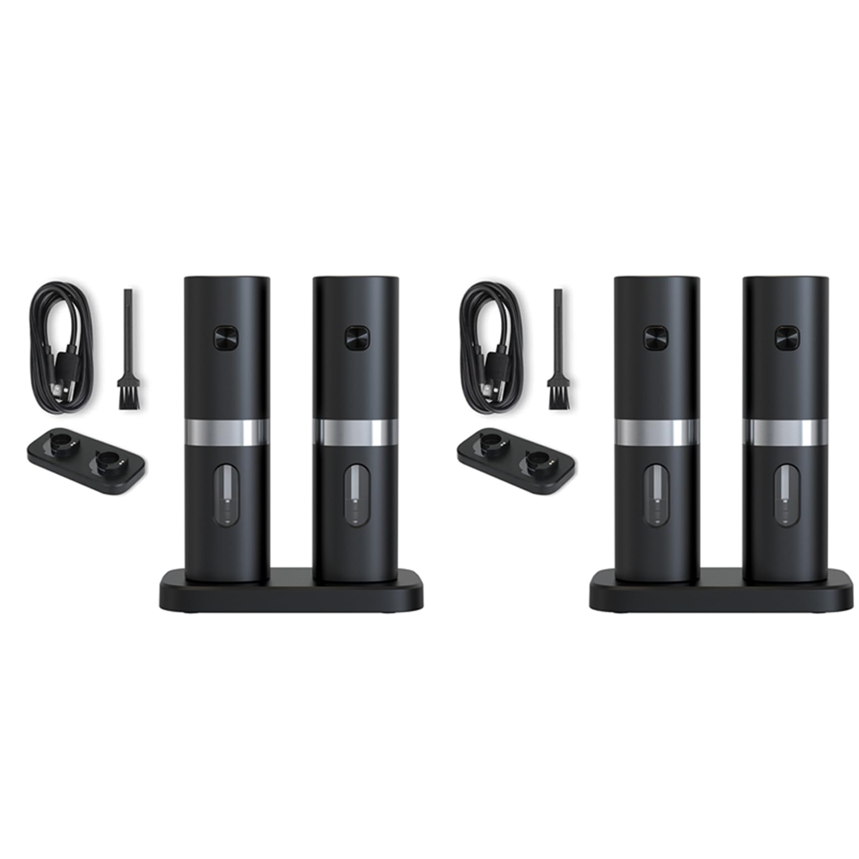 Moulin à sel et poivre électrique automatique rechargeable : pack de 4 pièces