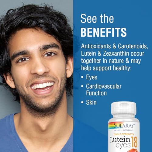 Image of SOLARAY Triple Strength Lutein Eyes, 18 mg | Eye & Macular Health Support Supplement w /Naturally Occurring Lutein and Zeaxanthin | Non-GMO (60 CT)