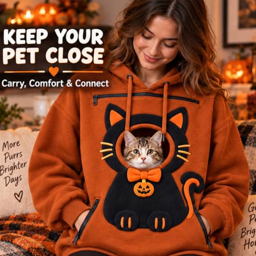 Unisex Pet Hoodie With Cat Dog Carrying Sweaters For Halloween Christmas - image 2