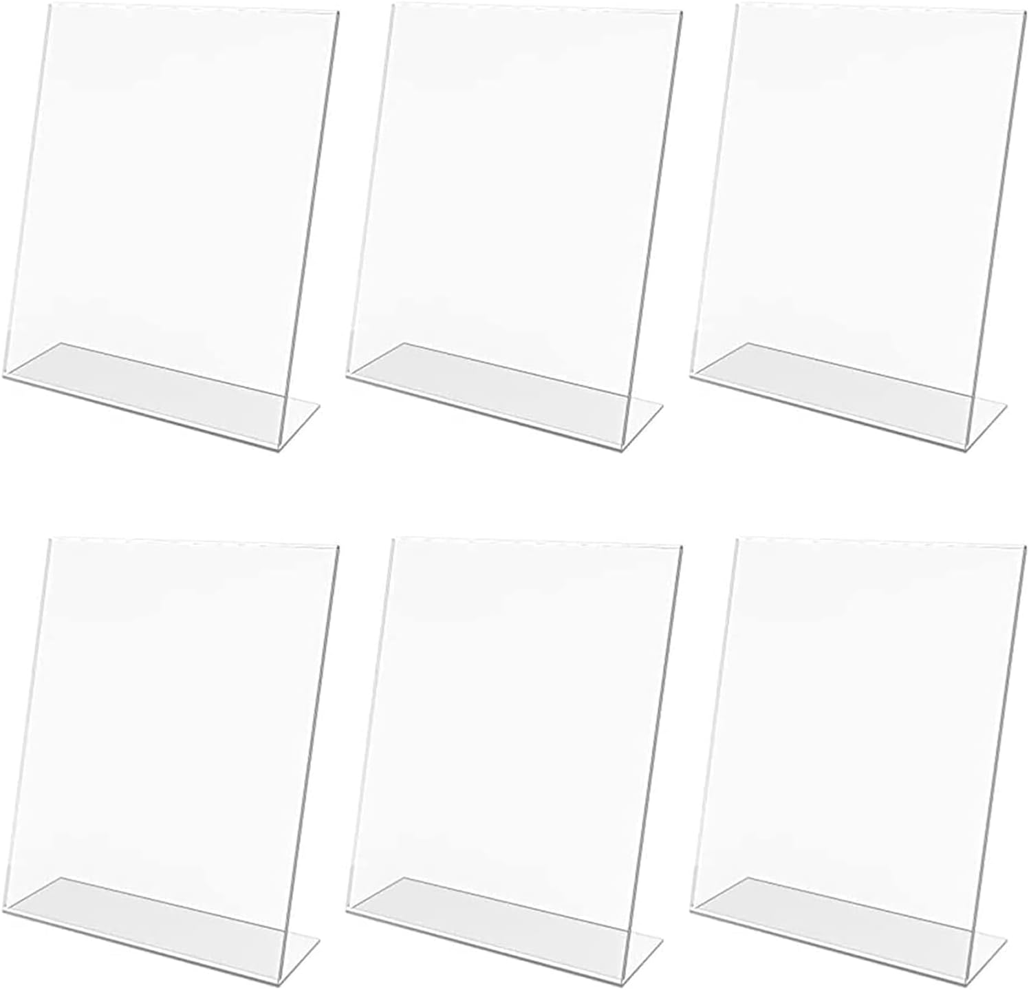 QR Code Display Stand (6x4 Inches) | Acrylic Tabletop Paper Holder for Shop, Restaurant, Office | QR Code Scanner Stand for UPI Payments, Menus, Promotions (6)