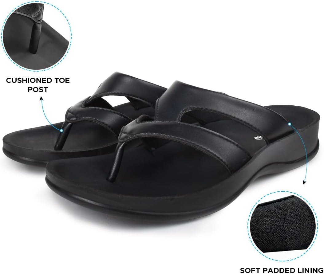 AEROTHOTIC Arch Supportive Strappy Orthotic Comfortable Flip Flops Cushion Soft Toe Post Non-Slip Summer Casual Travel Walking Thong Sandals Women Beach Essentials