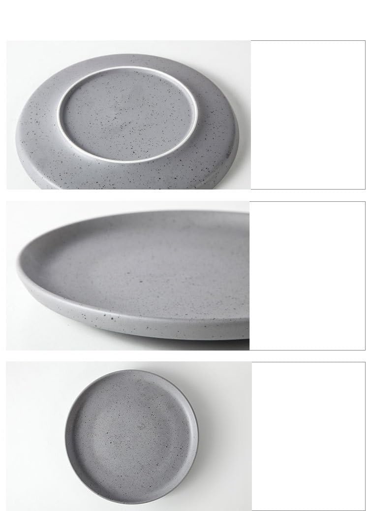 Talerze do makaronu, gliniane talerze deserowe, zastawa stołowa japońska zastawa stołowa restauracja hotel matowy szary okrągły talerz na warzywa vintage ceramiczny płytki talerz duże