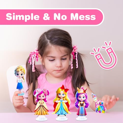 ZHOC Magnetic Dress Up Dolls for Girls, Princess Cute Magnet Dolls Dress Up Kits, Travel Game Car Road Trip Airplane Activity Toys Birthday for Toddler Girls Ages 3 4 5 6 7 8 - Image 5