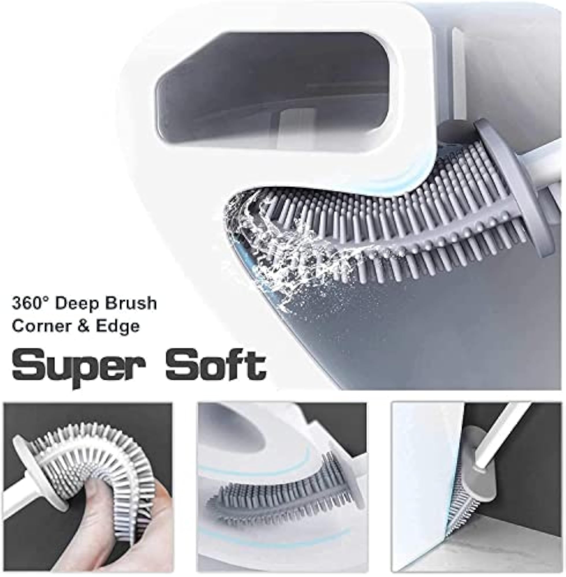 Silicone Toilet Brush & Stand Set
