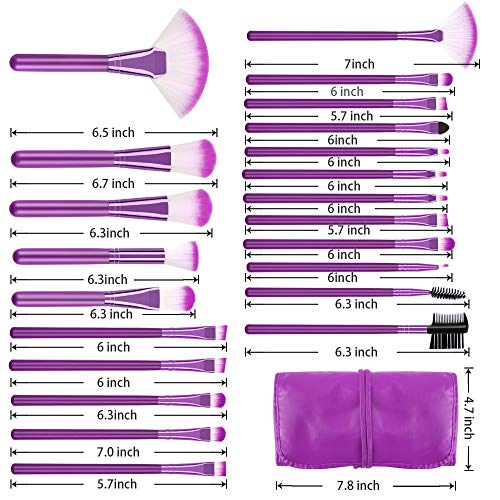 Makeup Brushes Set, Beautiful Purple Make Up Brushes Essential Beauty Tool Kits for Face Powder Cream Liquid Cosmetics Eyeshadow Blending
