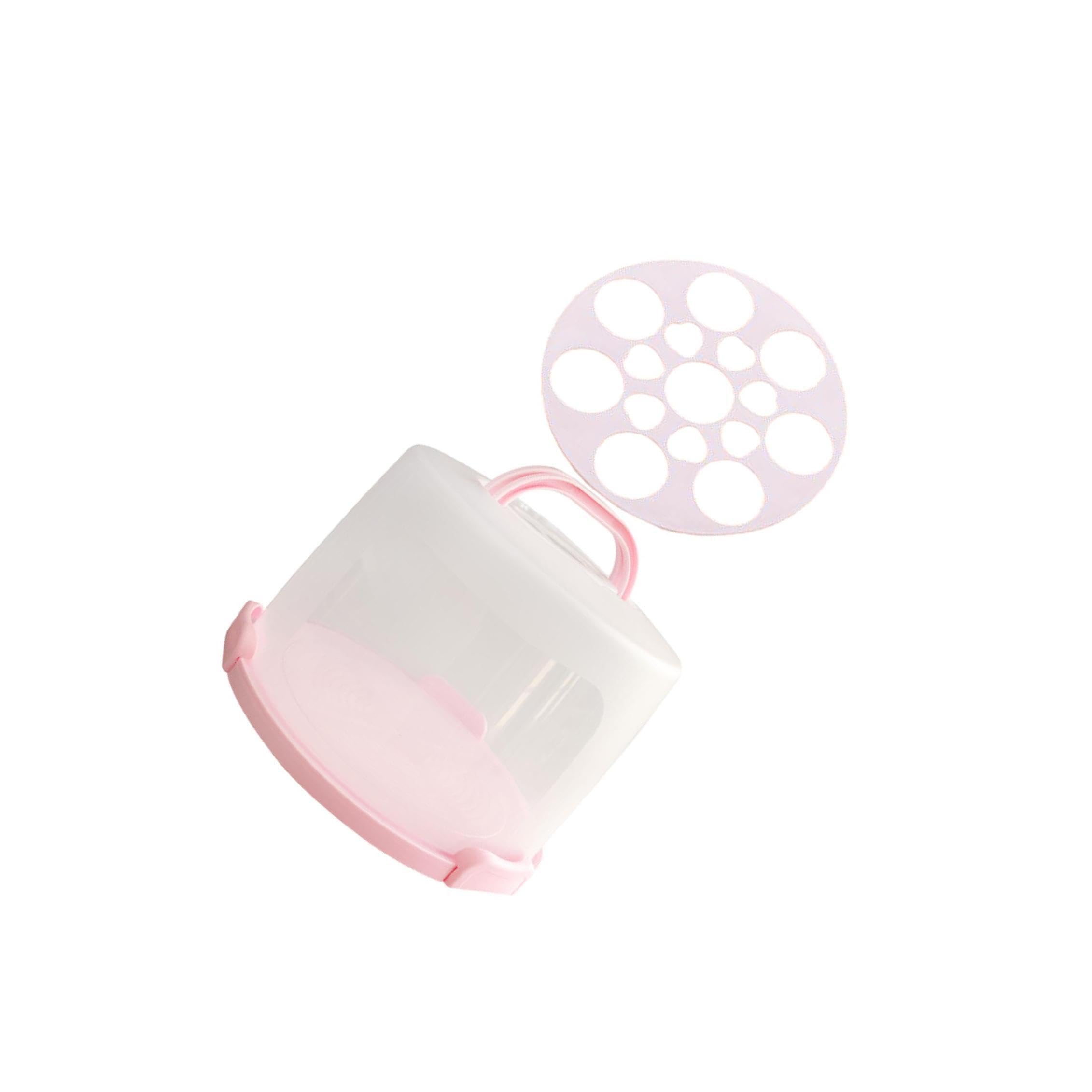 TWISAXC Cake Carrier Cake Holder With Handle For Transporting Cupcakes Pies Delicious Birthday Cakes Safely Portable Round Carrier Does Not Move When Carry, 10 inch with rack