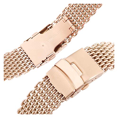 Bracelet montre maille acier inoxydable 18mm-24mm rose - 4