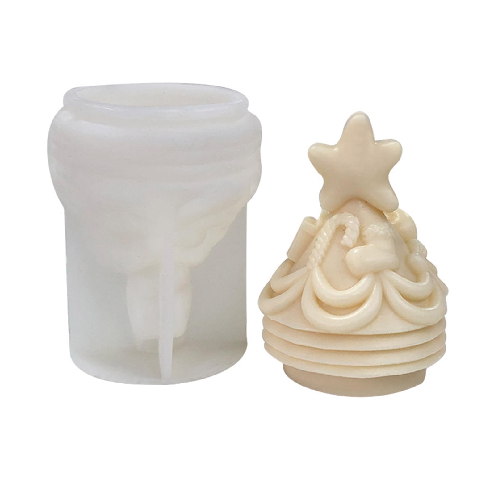 Lerpwige Christmas Tree Shaped Silicone Molds For Candle Soap Plaster Ornaments Christmas Decorations Fondant Silicone Molds