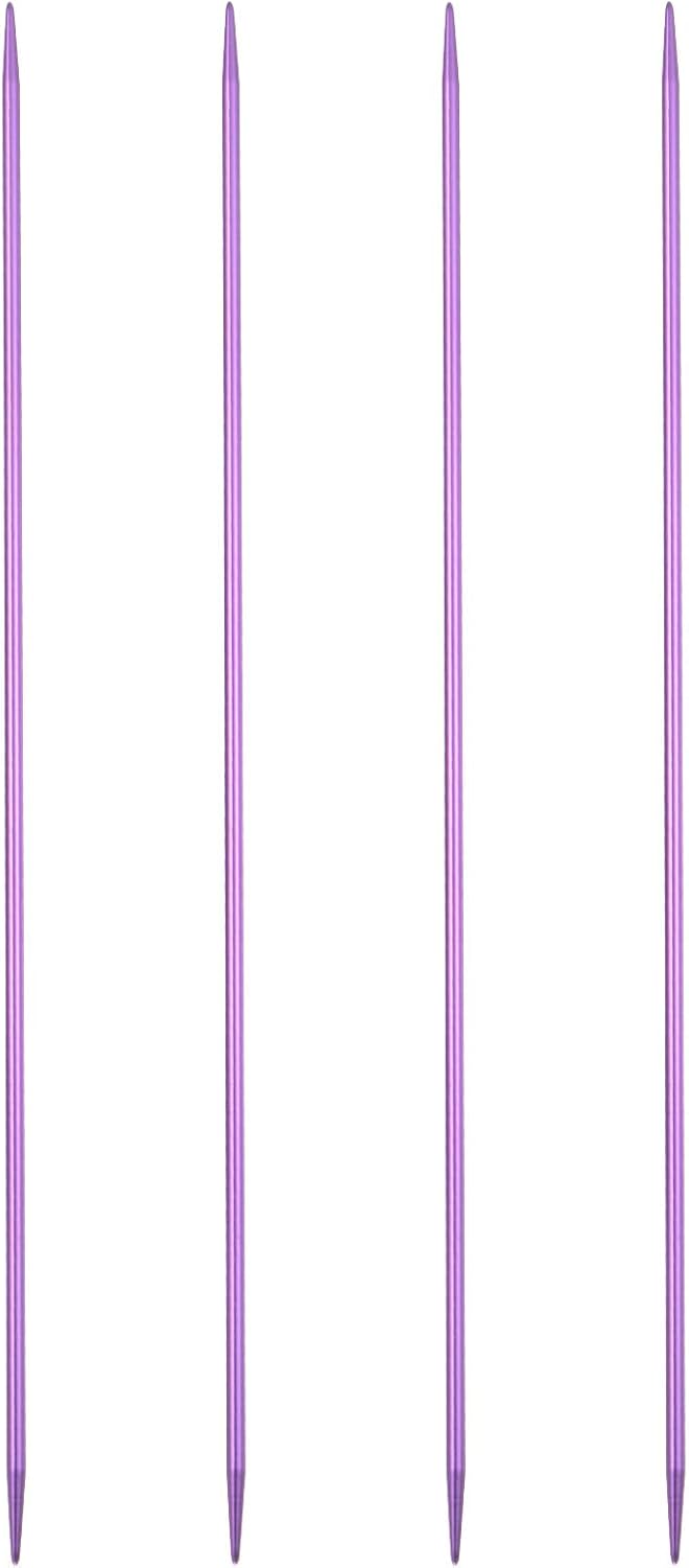 uxcell Knitting Needles 2.5mm/US 1.5 Aluminum Alloy 7.87in 4pcs Purple