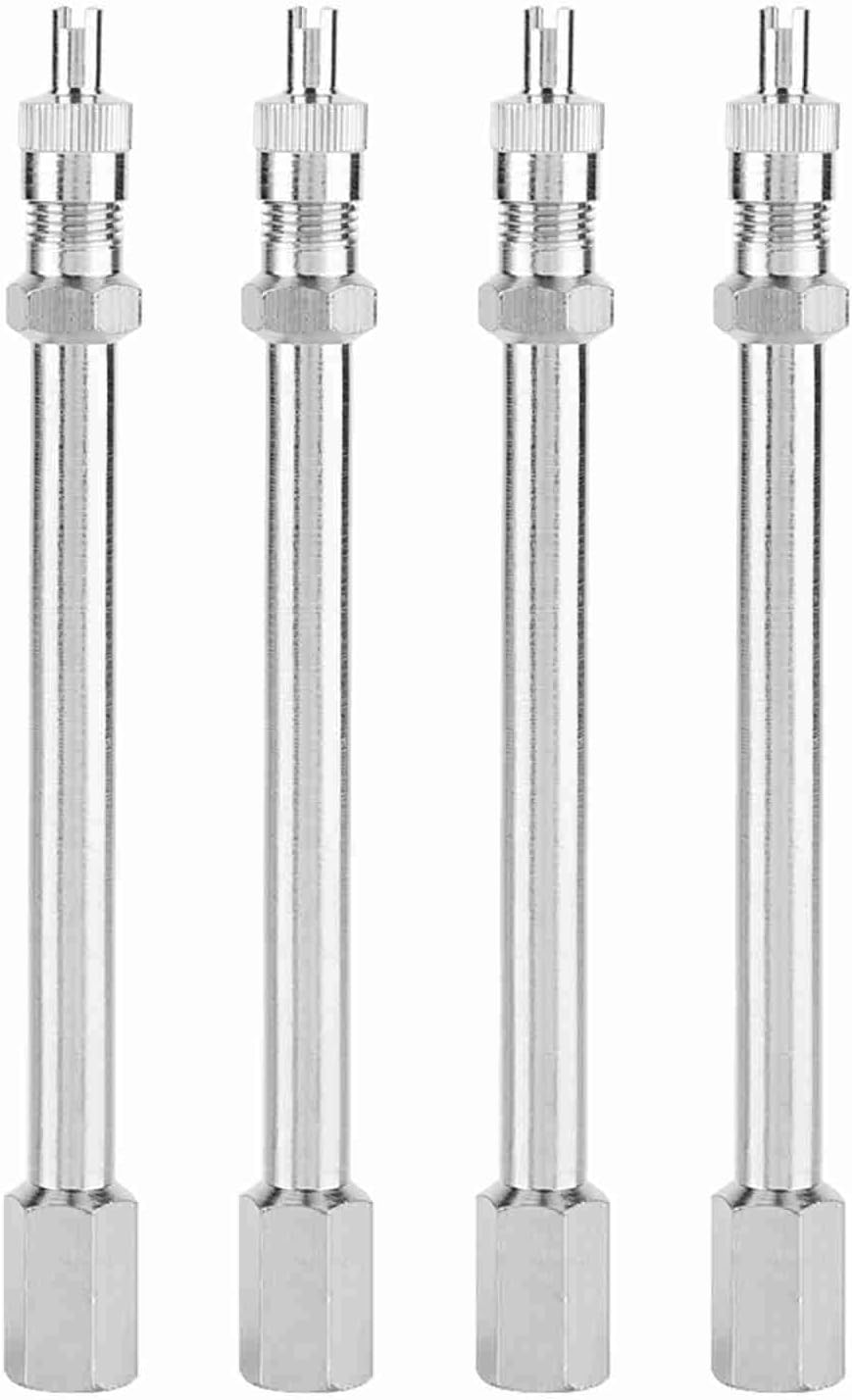 4Pcs Dually Valve Stem Extenders 4inches Heavey Duty Tire Valve Extender Chrome Air Tyre f
