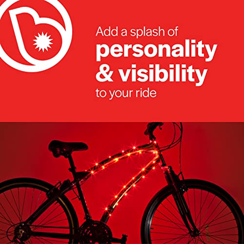 Brightz Cosmicbrightz Led Bike Frame Rope Light, Red - 6.5-Foot String Rope - Battery-Powered With On/Off Switch - Ultra Bright Color Keeps Your Ride Fun And Safe For Kids, Teens, & Adults #TOP2