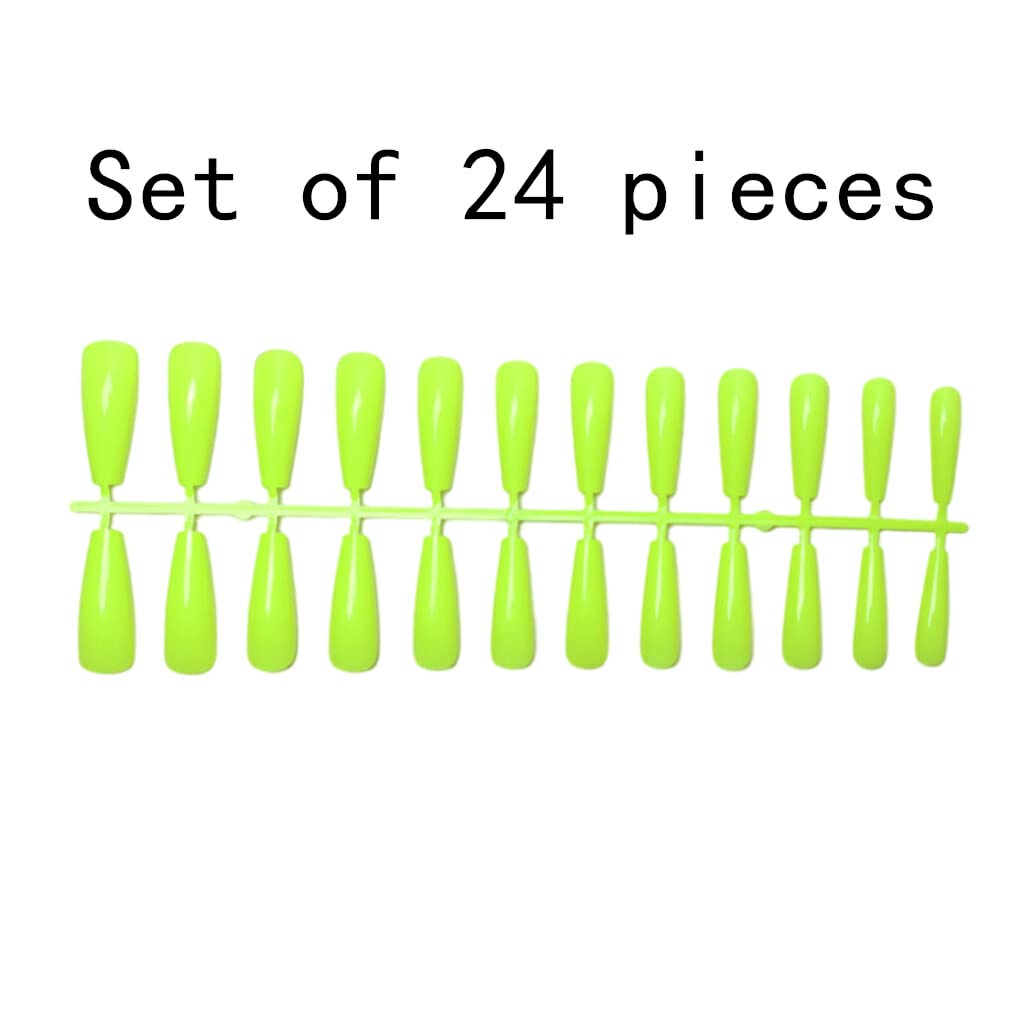 20 Set di 24 pezzi a pressione extra lunga sulle unghie Copertura completa per unghie acriliche durevoli fai-da-te