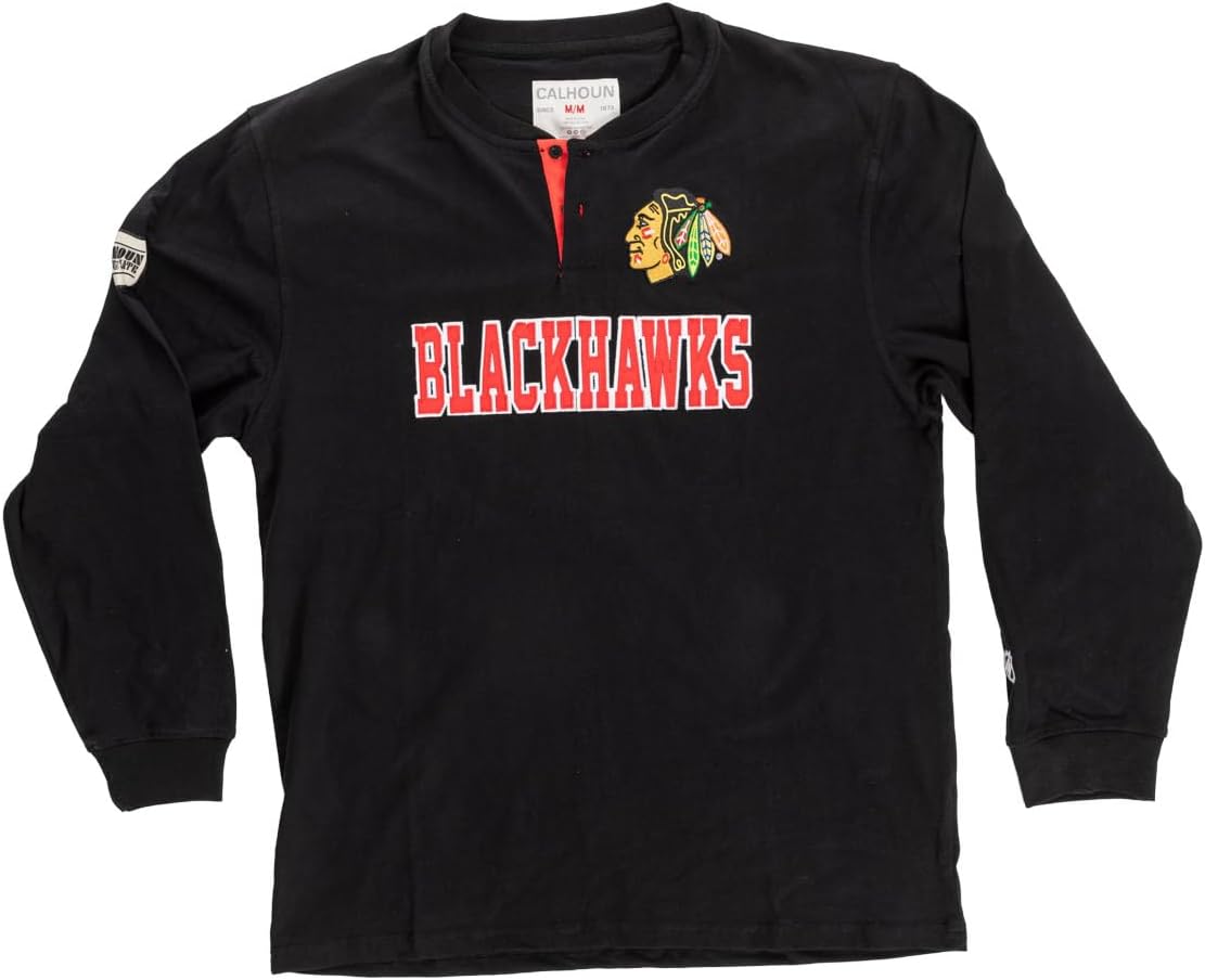 Calhoun NHL Surf & Skate Mens Henley Long Sleeve Shirt - Image 5