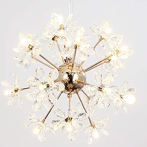 Chandelier cristal G4 pour salle à manger et chambre à coucher au design American Flower 32 têtes