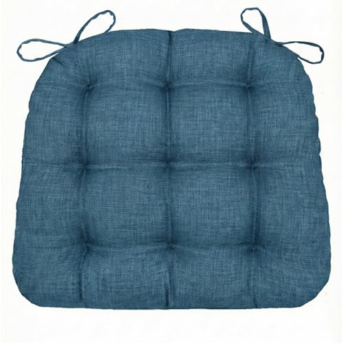 Barnett Home Decor Indoor Outdoor Wicker Chair Cushions - Rave Pacific Blue Size Large Patio Chair Cushions 19 x 19 - Fade Resistant Weather Resistant - Latex Foam Fill Pad