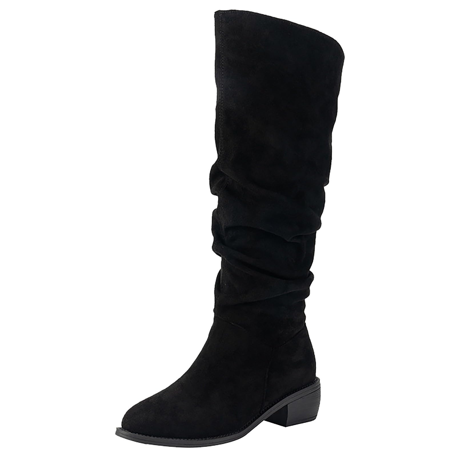Stivali Fold Over Slouch Block Tacchi al ginocchio Eleganza incontra la funzionalità, design sottile, stivali lunghi in pelle con tacco alla caviglia, eleganti scarpe da donna