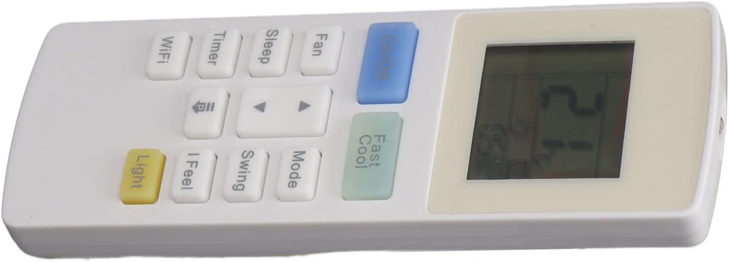 มุม view of the GOWENIC YAW1F9 AC Remote Control, highlighting the layout of its buttons.